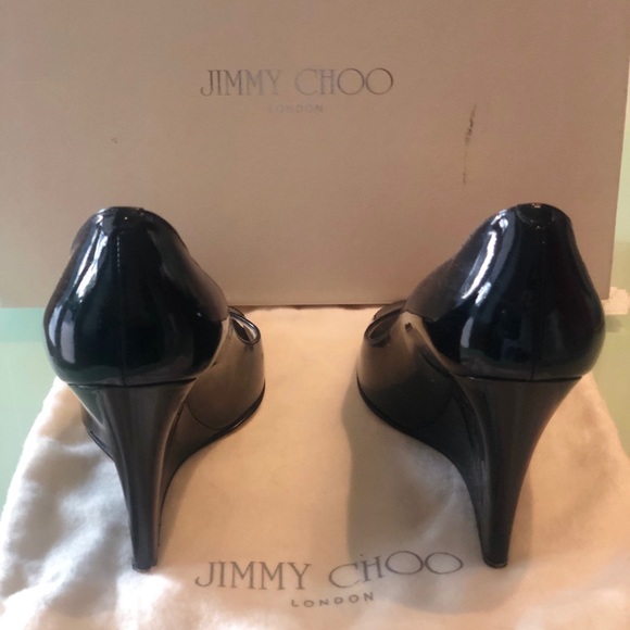 Jimmy Choo Wedge Open Toe Heels Size 6 - Picture 4 of 9